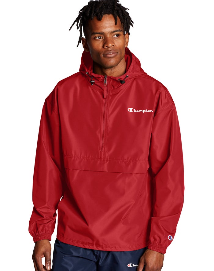 Champion Jas Heren - Rood - Packable Script Logo ( 496231-EUR )